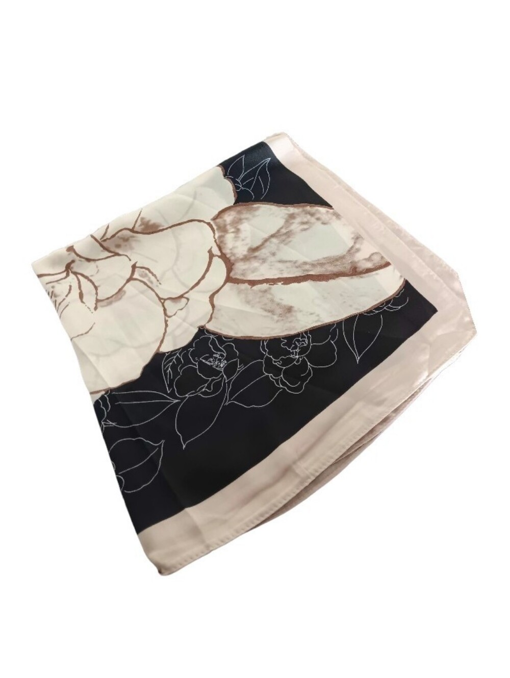 Blossom Black Satin Scarf - Picture 2 of 7